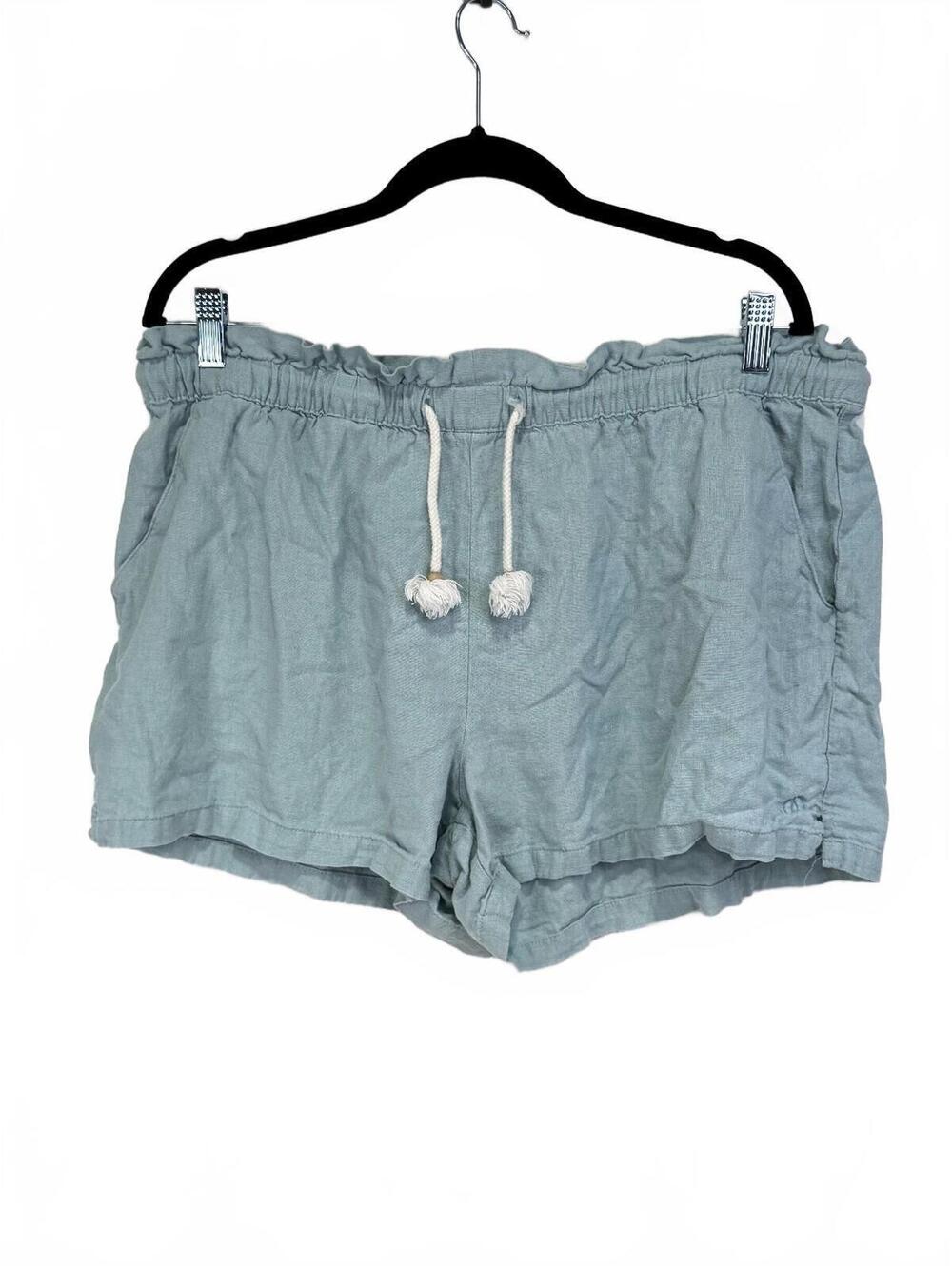 Hang Ten Women's Linen Blend Light Blue Casual Shorts XL